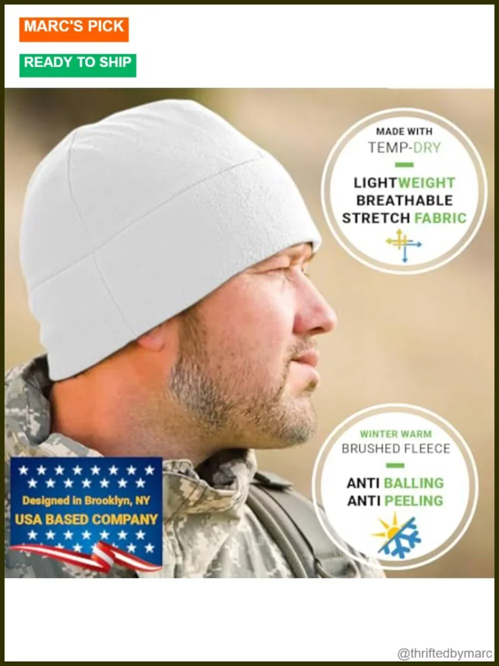 Fleece Watch Cap Beanie - Military Inspired Tactical Skull Cap for Outdoor
